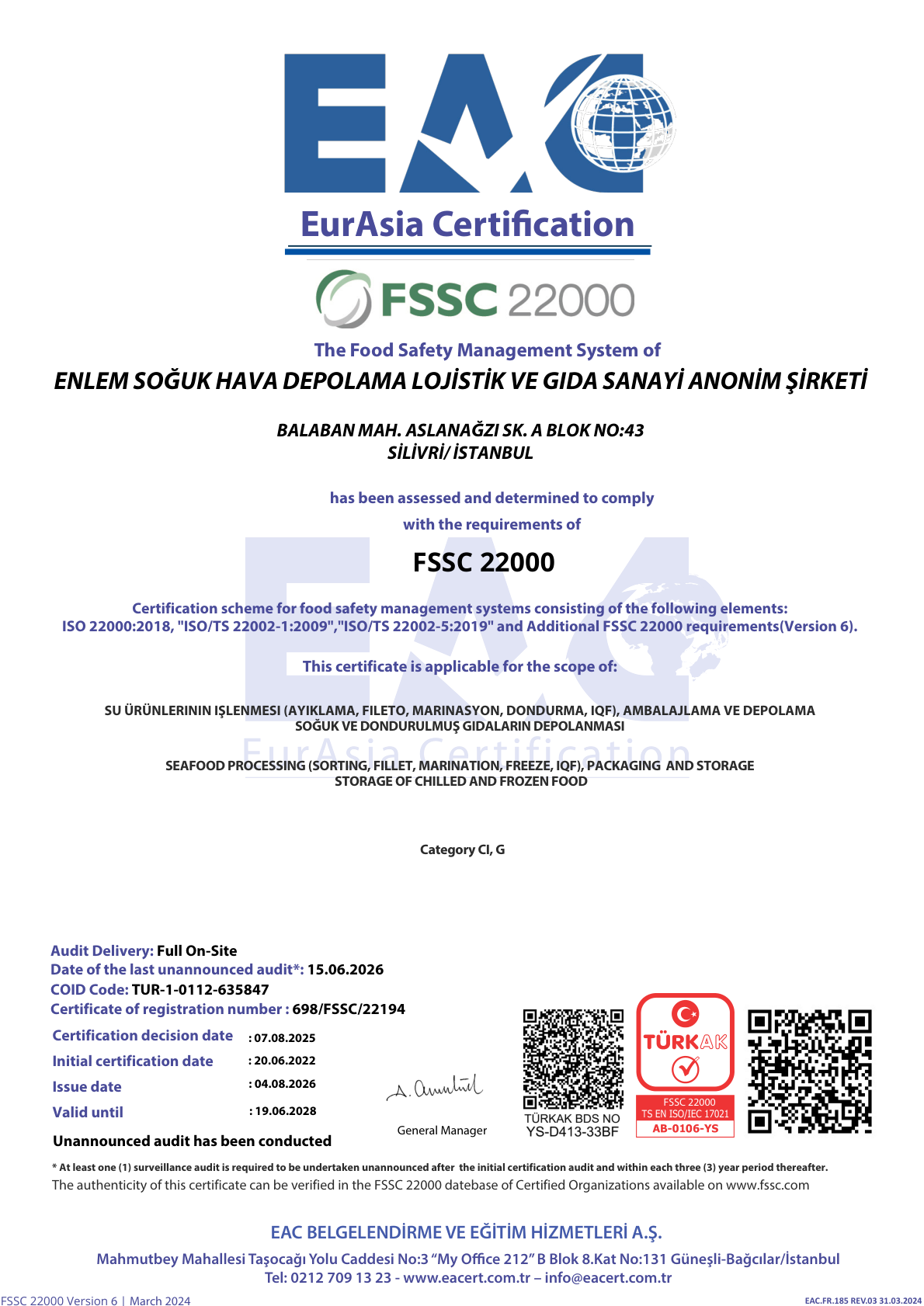 FSSC 22000 Version 6 belgesinin ilk sayfası